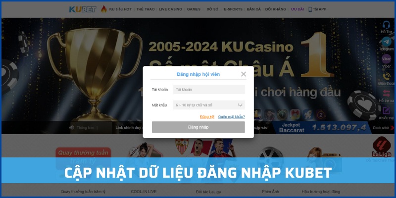 Nhập dữ liệu đăng nhập Kubet